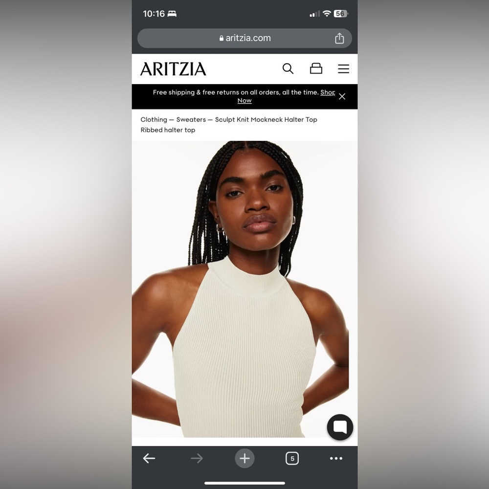 Aritzia Babton sculpt knit mock neck tank